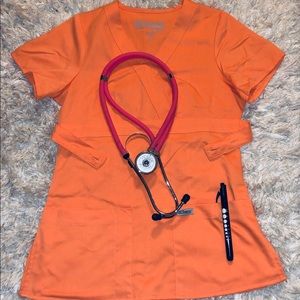Grey’s Anatomy- BY BARCO XXS Orange scrub top